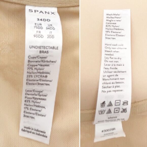 NWT Spanx 34DD Lightly Lined Demi Bra Soft Nude Lace Trim Convertible #30029R - Picture 6 of 7